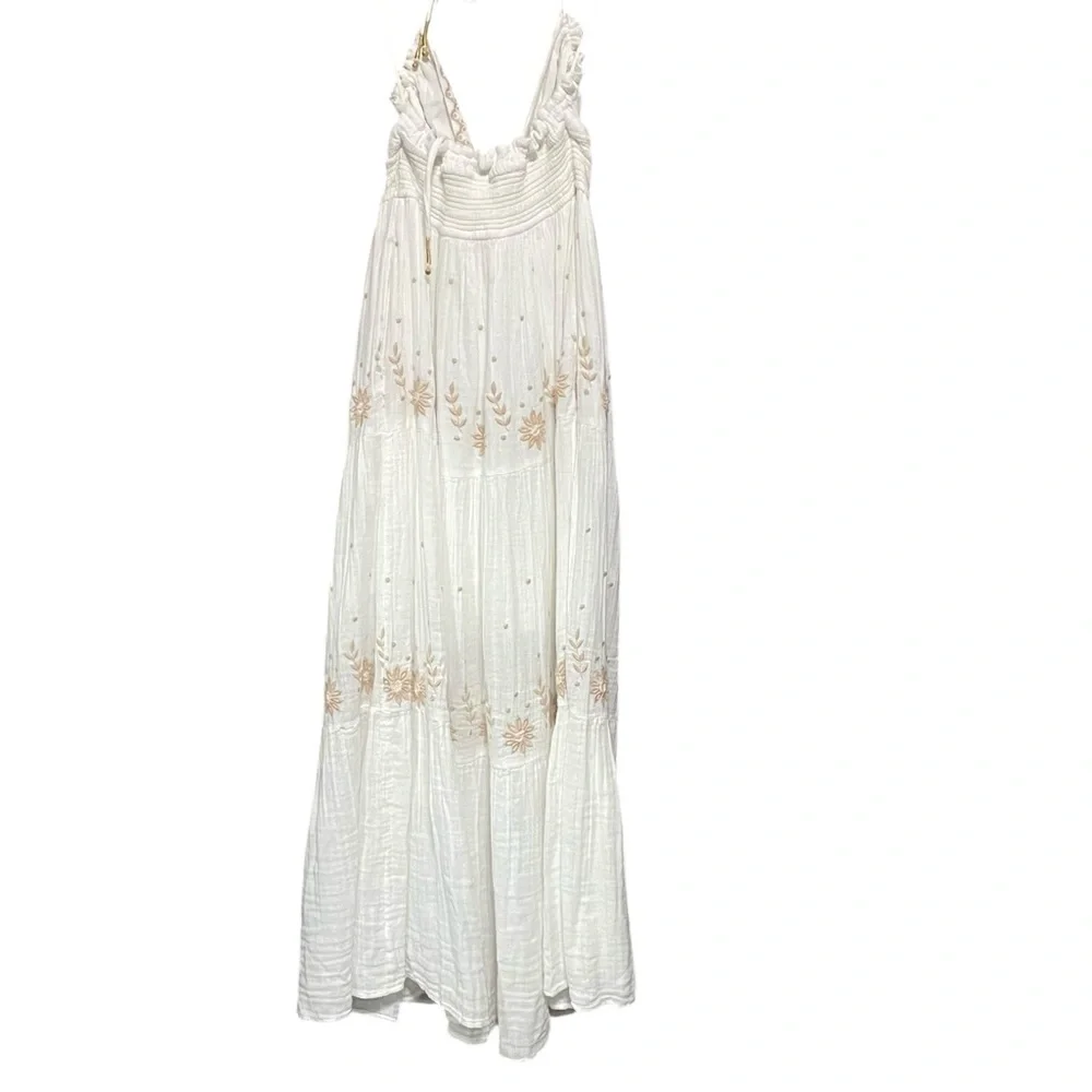 Free People Real Love Embroidered Bohemian Maxi Dress Size‎ M Summer Resort Boho - Picture 13 of 16